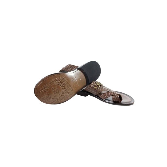 Dylan Italian Leather Brown Mens Sandals Shoes main image 5